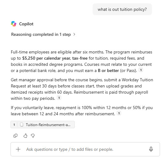 HR Benefits Agent Chat Answer
