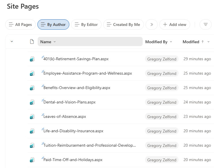 HR Benefits Agent Pages Library (used by Agent)
