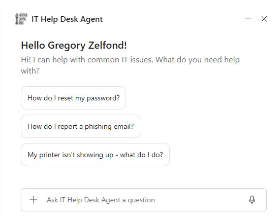 IT Help Desk Agent Starter Prompts