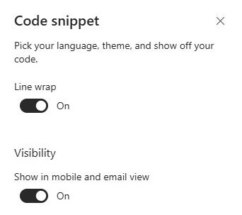 SharePoint Code snippet web part settings