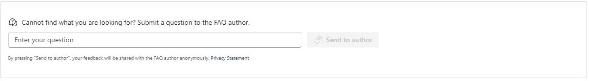 SharePoint FAQ web part showing the submit a question field