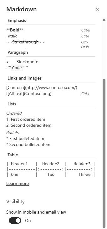 SharePoint Markdown web part settings