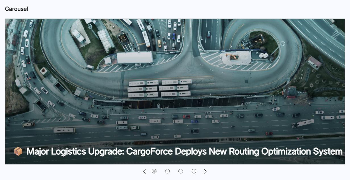 SharePoint News web part in the Carousel layout