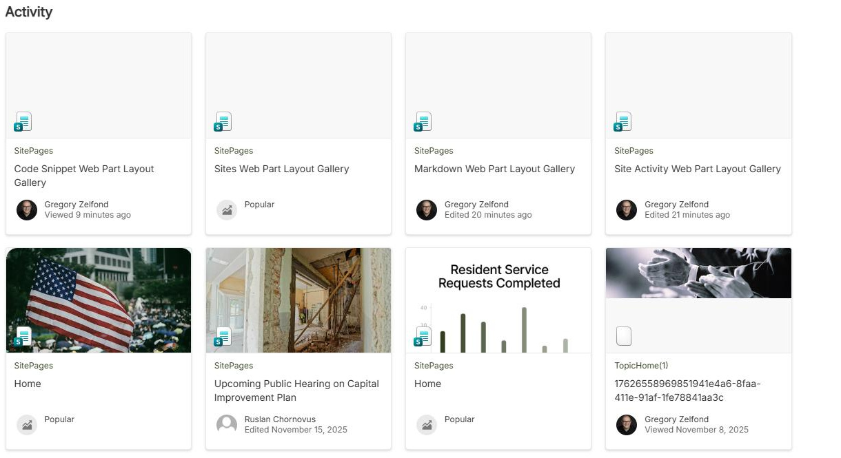 SharePoint Site activity web part at full canvas width