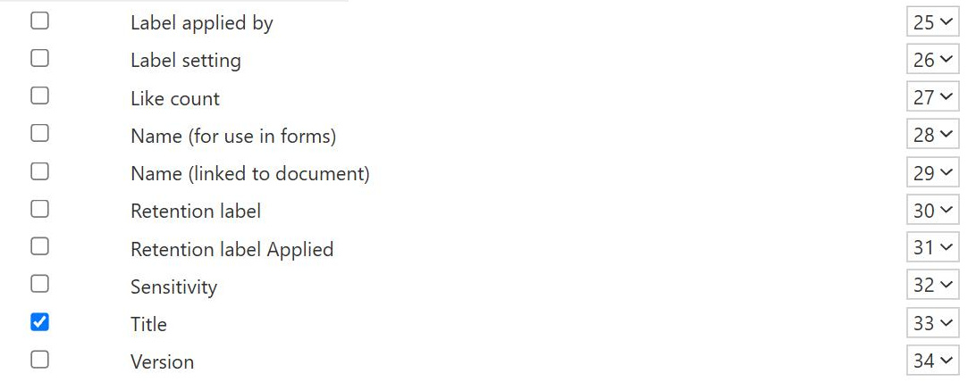 Turning on the Title column in SharePoint view settings