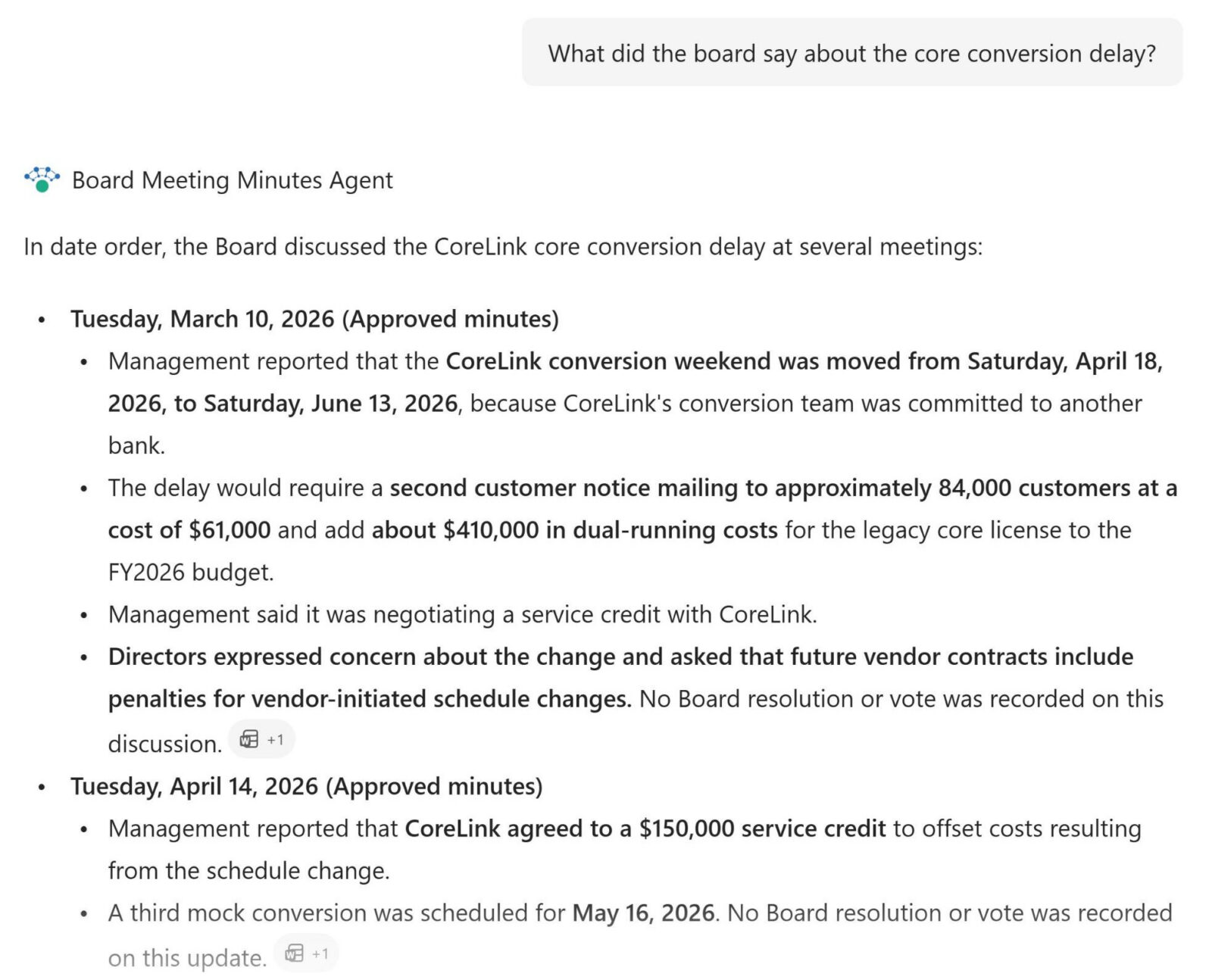 Board Meeting Minutes Agent Microsoft 365 Copilot Chat