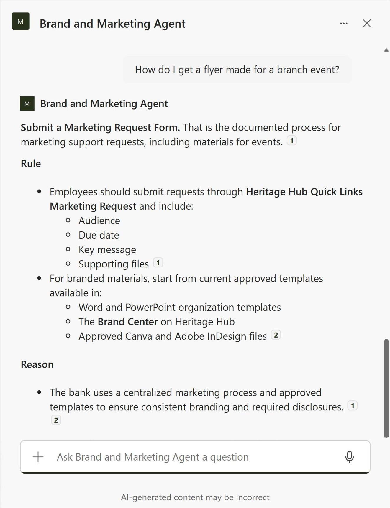 Brand and Marketing Agent Chat