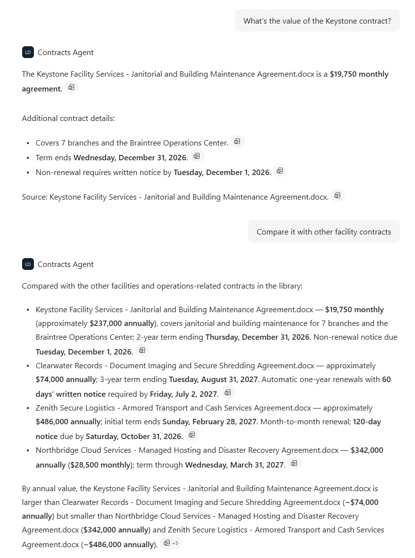 Contracts Agent Microsoft 365 Copilot Chat