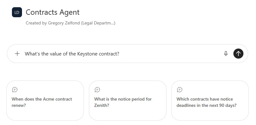 Contracts Agent Microsoft 365 Copilot Starter Prompts