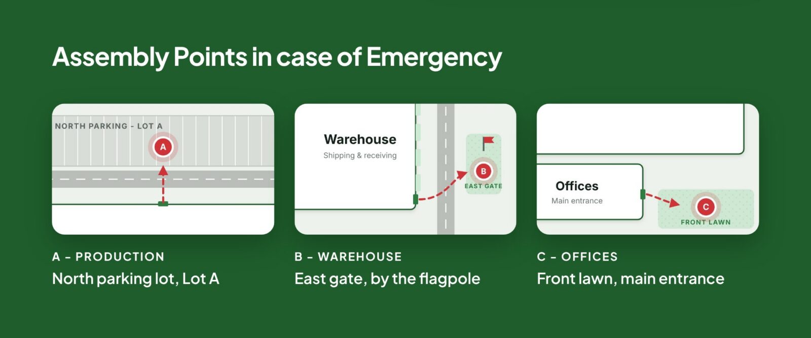 Emergency Procedures Assembly Points Maps