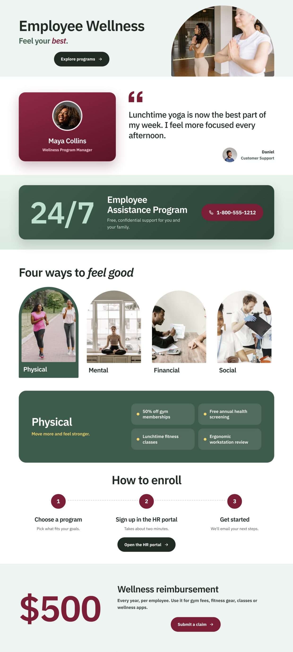 Employee Wellness Page