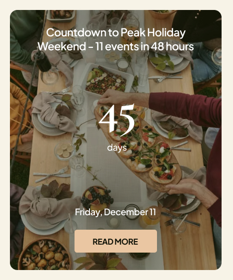 Event and Catering Company Intranet Countdown Timer