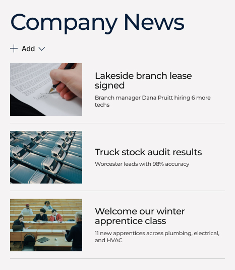 Home Services SharePoint Intranet Example | LookBook 365