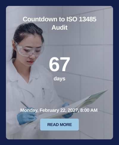 Medical Device Manufacturer Intranet Countdown Timer