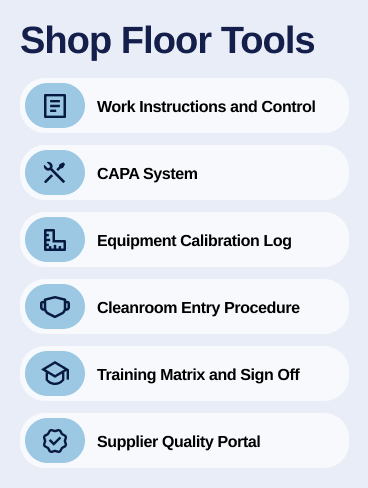 Medical Device Manufacturer Intranet Links to Shop Floor Tools