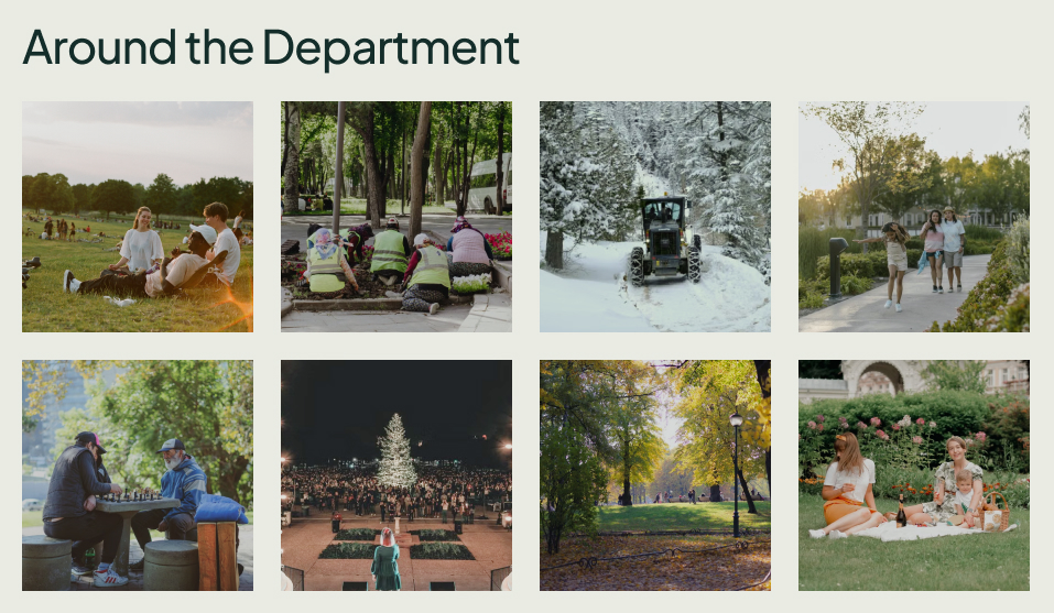Parks and Recreation Department Intranet Image Gallery