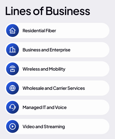 Telecom Provider Intranet Links to Lines of Business